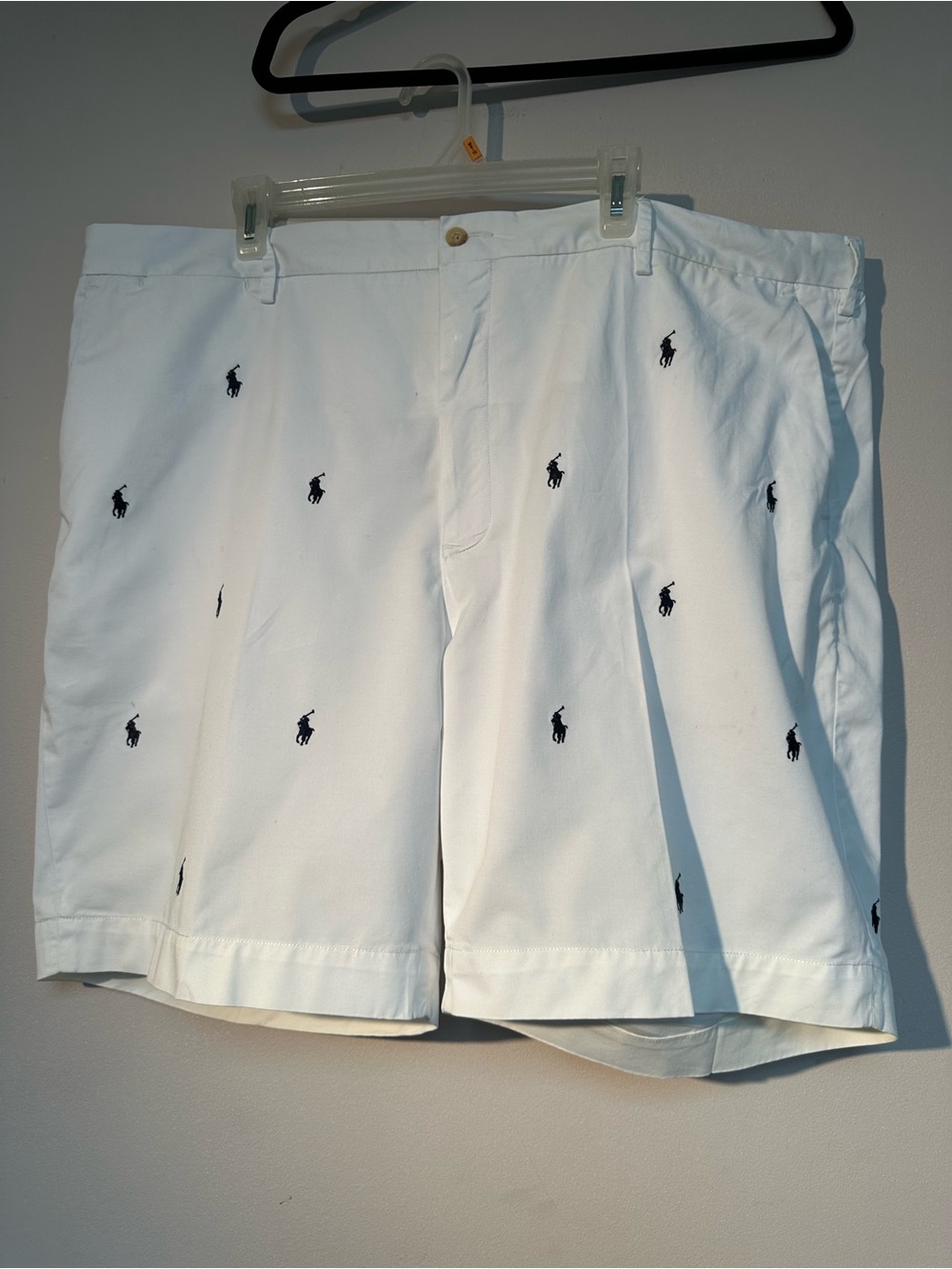 Polo by Ralph Lauren White Shorts with Navy Pony Embroidery